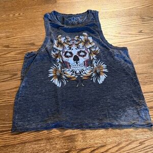 Chaser Gray Textured Knit Top Size Small